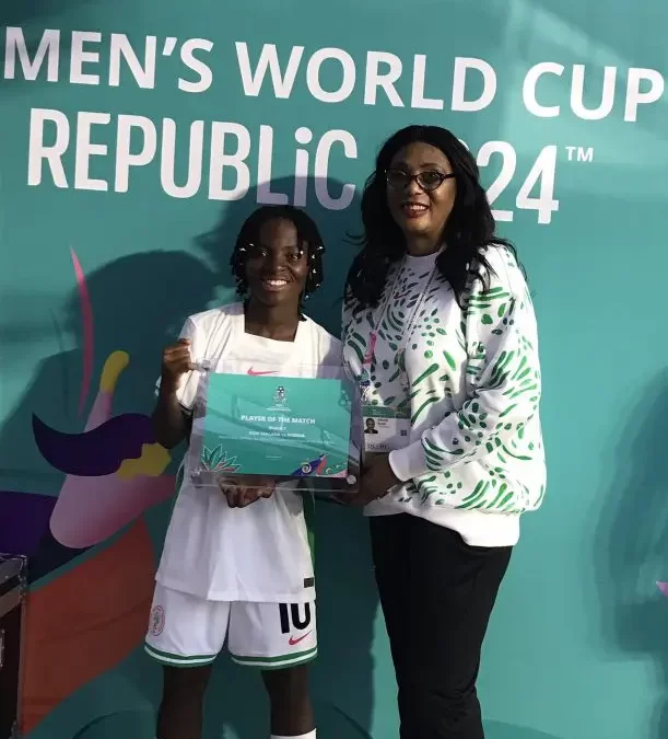 Taiwo Afolabi Wins POTM After Nigeria’s 4-1 Win Over New Zealand.